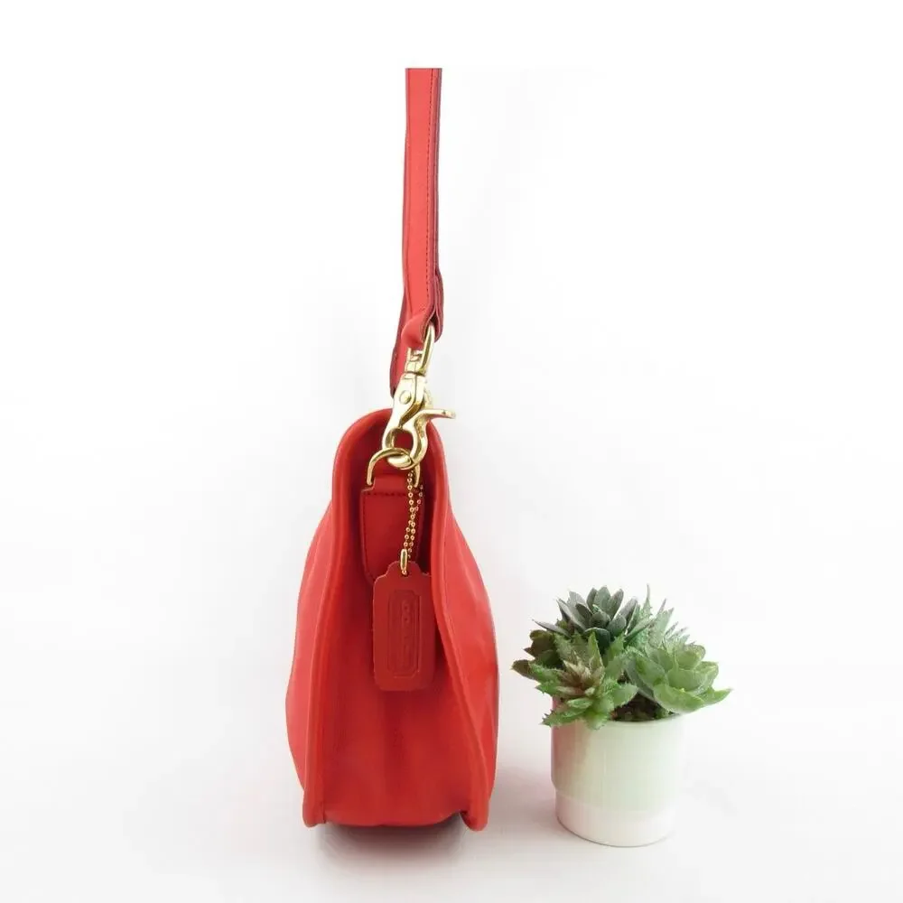Coach Vintage Red Leather Swinger Bag